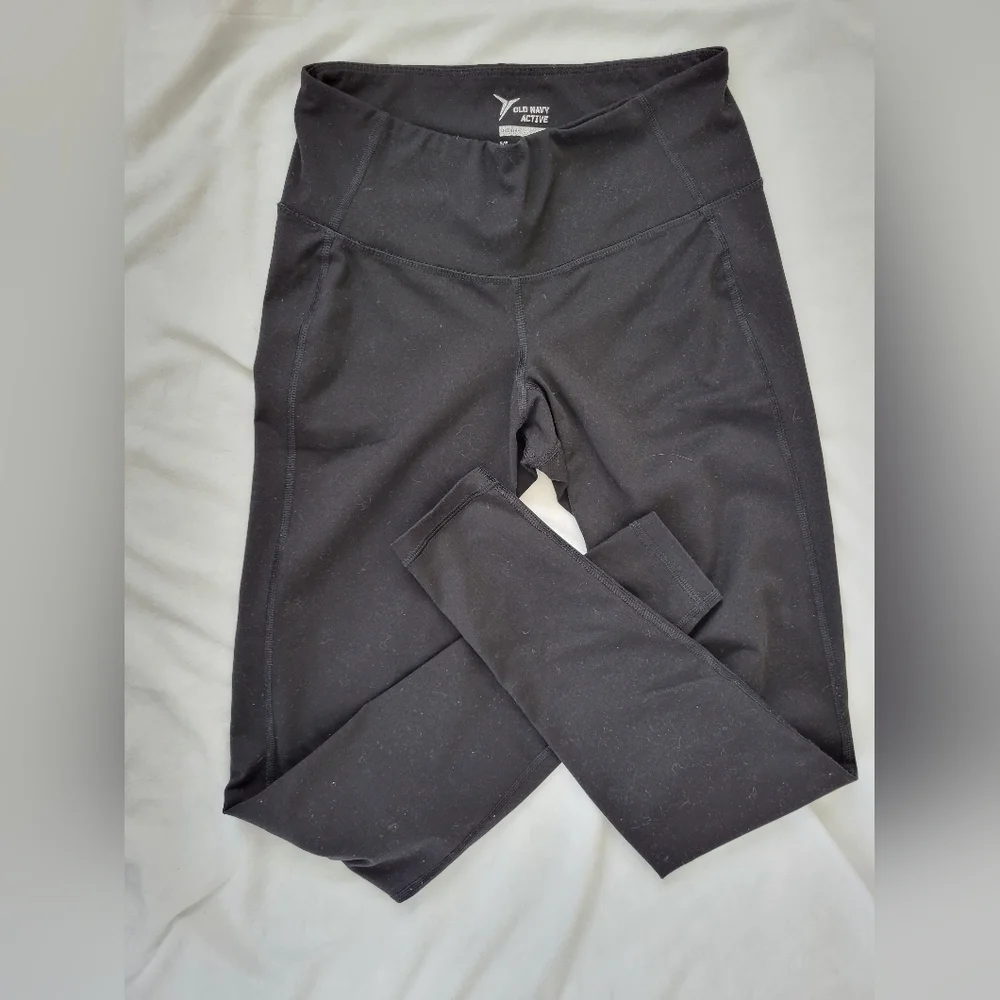 Old Navy Active Go-Dry black legging hidden waist seam pocket S - Picture 2 of 9